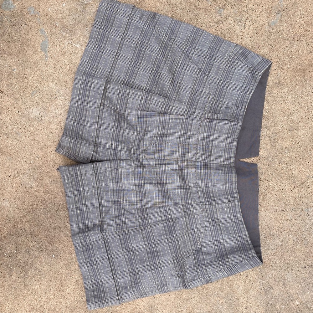 BCBGMaxAzria Taupe Plaid Shorts